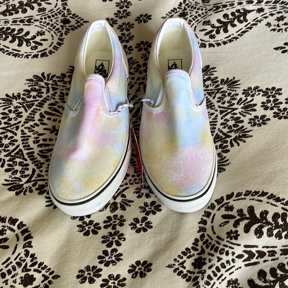 Vans multi pastel platform size 7 see tags slip on